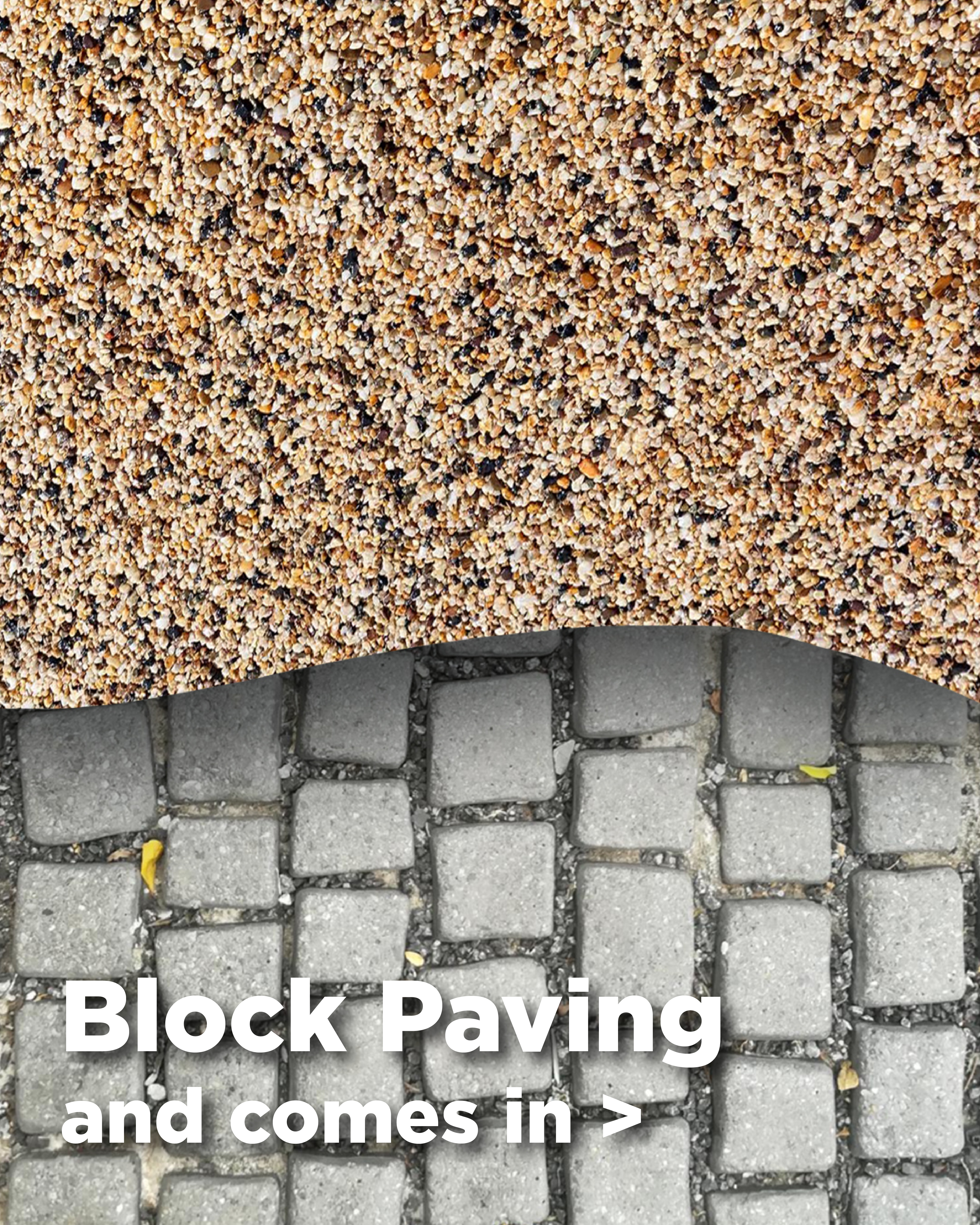 Resin Rock applied over block paving — versatile surface coating