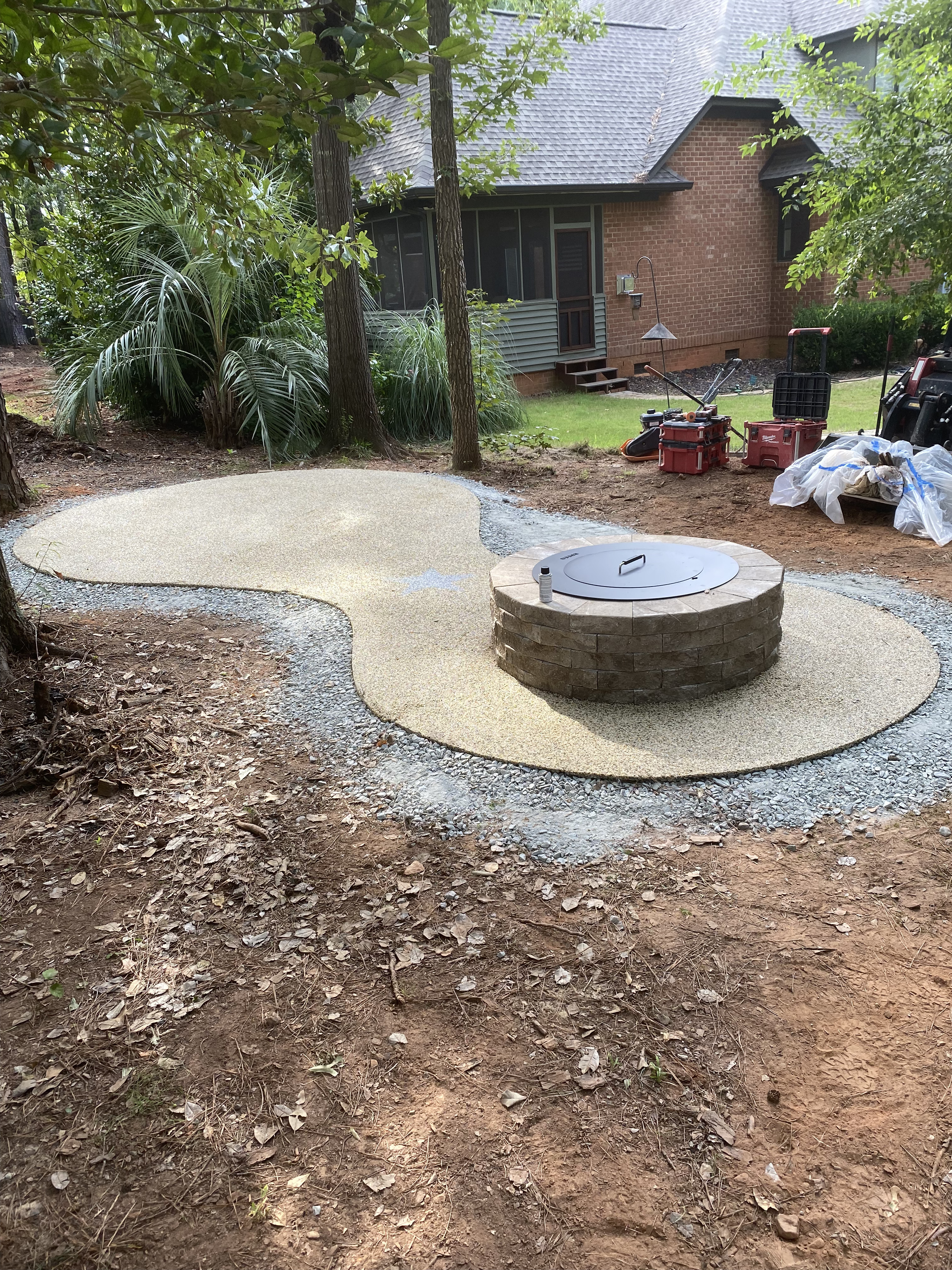 Outdoor fire feature project in Chapin, SC