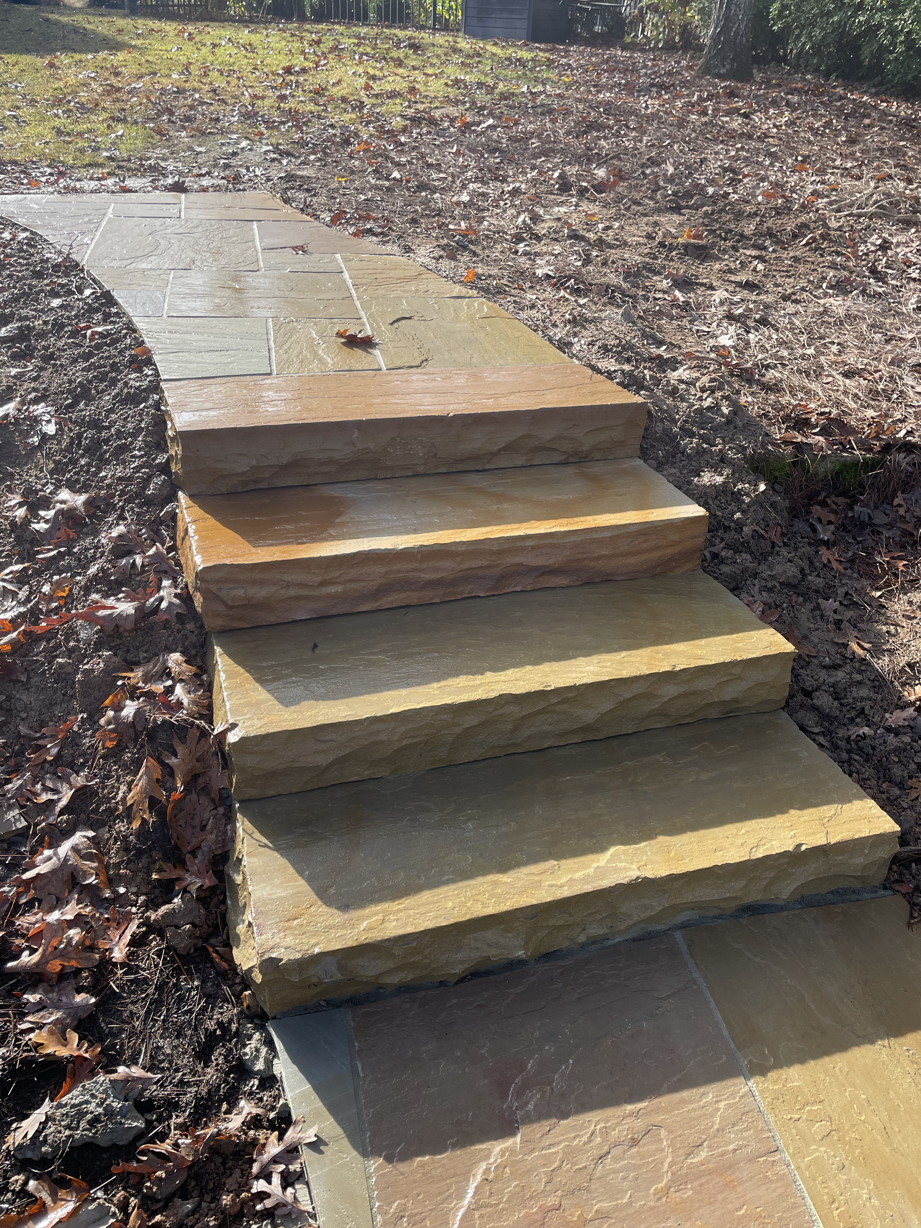 Stone feature installation in Chapin, SC